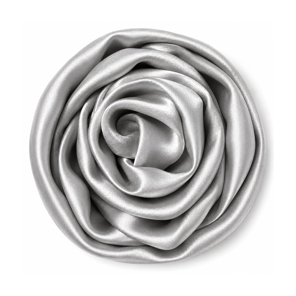 Leaf & FEATHER™ Muna Satin Hijab Scarf for Women | 200 x 70 cm | Silky Smooth & Lightweight | Daily and occational wear (Silver)
