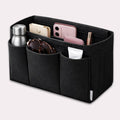 SYUTAM Felt Purse Organizer Insert for Ladies Handbag, Tote, Shoulder Hobo Bag Storag, Storage Compartment with Detachable Zipper Cover-Black(11.4x5.9x7.1) inch(Large)