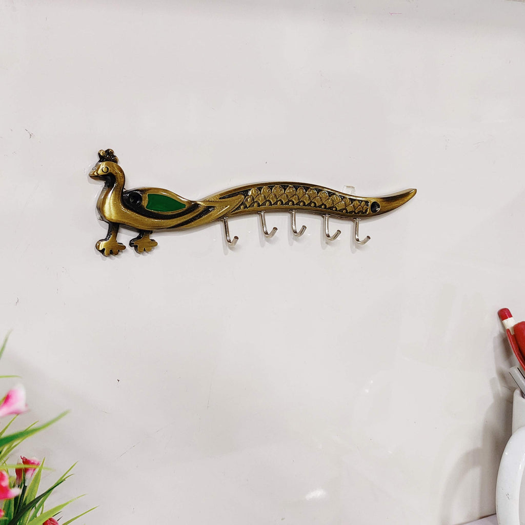 KridayKraft Metal Peacock Shap Key Holder Decorative Your Home & Office Walls Hanging Key Holder Stand Animal Shopwipiece Figurines,Gifts Article
