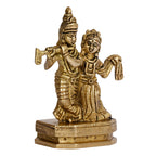 ARTVARKO Brass Radha Krishna Idol Kishan Raadha Statue for Temple Home Office Decoration Gift Showpiece(9x4x11 cm)