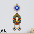 Artvibes Siddhivinayak Wall Hanging with Evil Eye Protection for Home Decor | Nazar Dosh Removal Hanging for Entrance Temple Bedroom Office | Spiritual Vastu Lucky Charm Decorative Gift (WH_8565N)