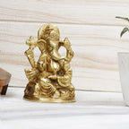 ARTVARKO Brass Ganesha Idol Ganesh Ganpati Murti for Home Office Decor Diwali Pooja Corporate Gift 5 Inches