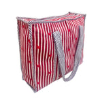 RajPadmini 4-in-1 Festive Gifting Combo : Premium Quilted Tote Bag + 3 Waterproof Pouches = Your Complete Organization Solution! (Heart Red)