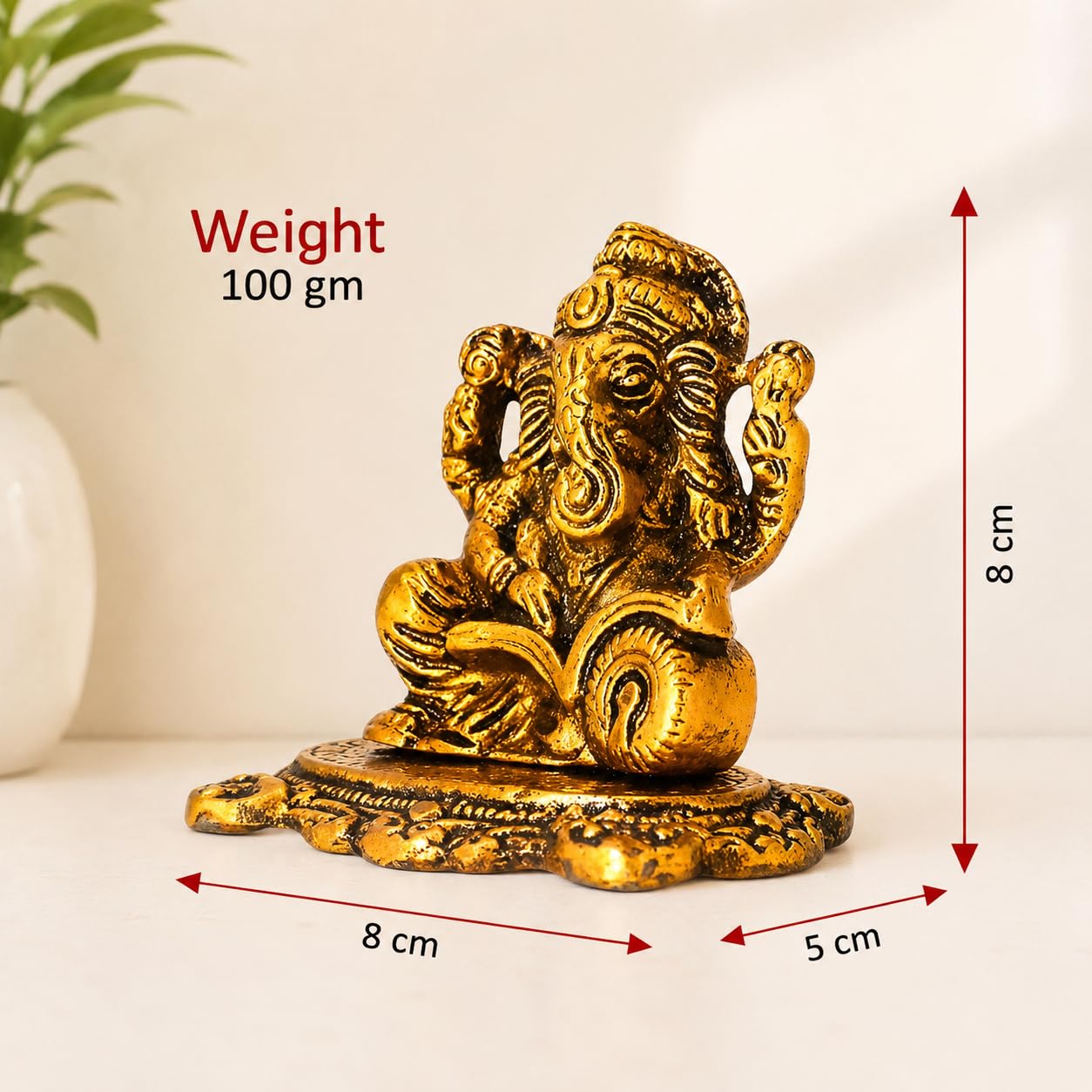 KridayKraft Ganesha ji Reading Book Statue,Ganpati Murti Idol for Pooja & Home,Office Décor Ganesh Idol for Car Dashboard Religious Showpiece for Decoration & Gifting Article...