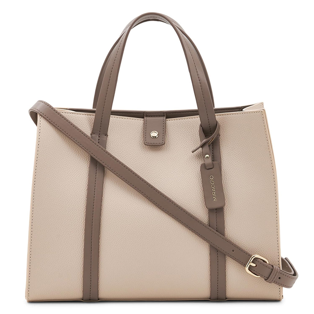 Miraggio Grace Solid Tote Bag For Women With Adjustable & Detachable Sling | Tote Bag For Women Stylish (Ivory)