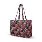 Stylique Premium Ecofriendly Jute Cotton Tote Bag | Large Women's Office Shoulder Handbag | Canvas Laptop Shopping Travel Purse with Zipper | Stylish Daily Utility Bag