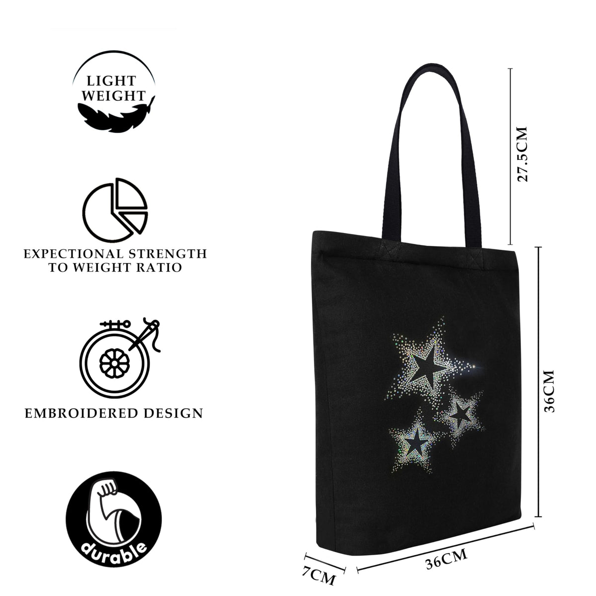 MASQ by Q-One Cute Genes Foldable Reusable Tote Bag for Women with Zip | College Bag for Girls | 100% Organic Canvas Tote for Shopping, Travel & Beach | Multi-Purpose Sturdy Bag with 15kg Capacity