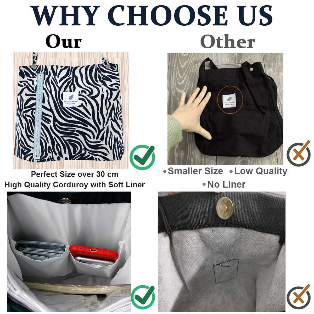 BROGBUS Casual Design Shoulder Handheld Tote Handbag for Women, Girls Canvas Jhola Bag for College Office Use (Zebra Color)