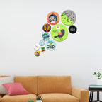 Artvibes Find The Beauty in Everyday Round Shape MDF Wooden Wall Decor Items | Quotes Decor Item | Wall Accent | Office Decor | Wall Art Print | Inspirational quotes | Gift Items (WPS_117N), Set of 11