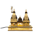 eXme Kashi Vishwanath Temple Wooden Model with LED Light - Exquisite Pine MDF Craft Ideal for Gifting, Puja, Spirituality, Home Decor & Pooja Room