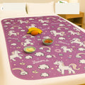 Waterproof Food Mat for Bed | Reversible Bed Server for Home, Kitchen & Living Room (Pink Characters) Kafalo