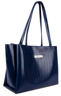 Carrylux Large Capacity Croco Pattern Tote Bags For Womens Big Purses And Handbags Ladies Big Shoulder Bag (Blue)