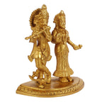 SVARUP Brass Radha Krishna Idol in Gold Color Height 7 Inch