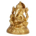 Svarup Brass Ganesh Ganesha Idol Good Luck God Statue Religious Pooja Temple Decorative Sculptures Height 5 Inch