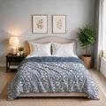 Linen Home Reversible Dohar Double Size Blossomy Blue & Orion Blue Kafalo
