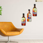 Artvibes Abstract Art Dancing Girl Decor Bottle shaped Wooden Wall Hanging | Modern Wall Art Paintings | Wall Illustrations | Wall Accents | Door Hanging Art Items | Gift Items (WH_9505N), Set of 3