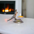 KridayKraft Aluminium Parrot Diya (Silver)
