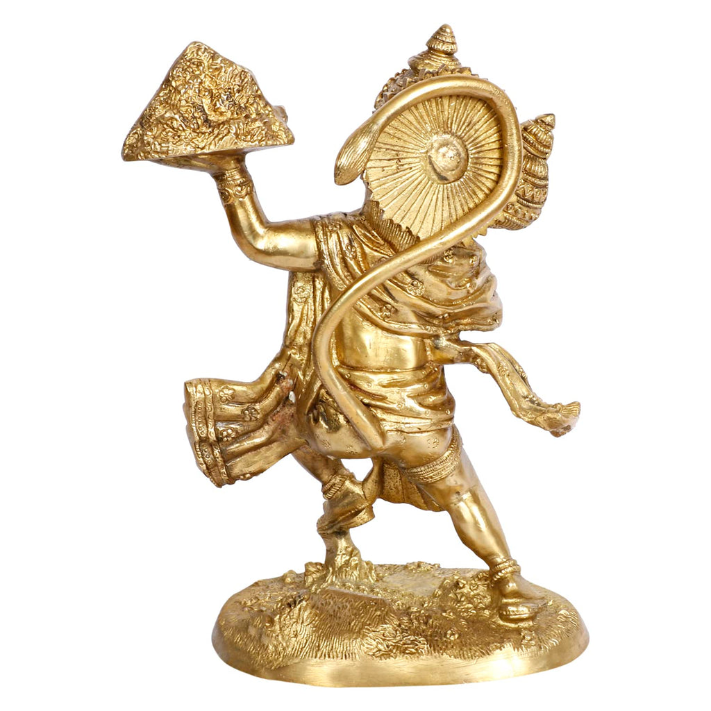 ARTVARKO Brass Lord Hanuman Ji Standing Murti Bajrangbali with Gada Bhagwan Statue Showpiece for Pooja Gift Living Room Decoration Home Décor 11 Inches.