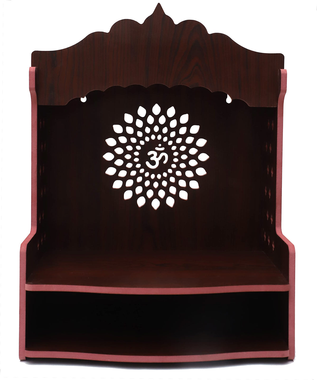 DIVOKAH® Beautiful MDF Wooden Temple/Home Temple/Pooja Mandir (8 MM Plywood Thickness) (BR OMLEAF)