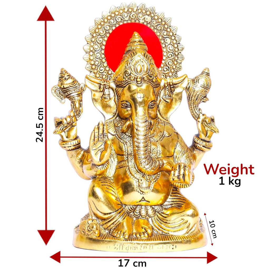 KridayKraft Ganesha Metal Statue/Murti for Pooja & Home,Office Décor,Ganesh Idol,Religious Decorative Showpiece & Gifting Article...