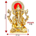 KridayKraft Ganesha Metal Statue/Murti for Pooja & Home,Office Décor,Ganesh Idol,Religious Decorative Showpiece & Gifting Article...