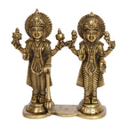 ARTVARKO Brass Laxmi Narayana Murti for Home Office Temple Puja Handmade Standing Lakshmi Vishnu Idol Showpiece Figurine 6.75 Inch