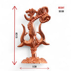 KridayKraft Metal Shivshakti Om Trishul Damru Rudaksha Mala Idol Symbol Statue. (Copper Finish)