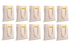 Tumery Cotton Canvas Tote Bag Women Shopping bag, Grocery, Sturdy Bag, Aesthetic Office Bag For Women Reusable 100% Eco-Friendly- Natural (Combo Of 10)