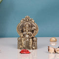 ARTVARKO Brass Ganesha Lord Ganesh Sitting on Singhasana Bhagwan Idol Ganpati Murti Statue for Home Office Entrance Decor Gift 4 Inch