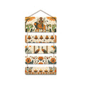 Artvibes Maa Durga Diyas Flowers & Peacock Auspicious Wooden Art Work Wall Hanging | Spiritual Decor Items | Spiritual Decor Items | Wall Sculpture | Signs & Plaques | Gift Items (WH_6718N)
