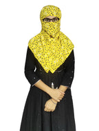 Switchon Rayon Anti Pollution Full face Tie Dye Scarf UV Sun Rays Protection Hijab scarf for women and Girls (Yellow_Black)
