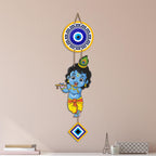 Artvibes Bal Krishna Evil Eye Wall Hanging for Home Entrance Decor | Nazar Battu Protection Hanging for Living Room Bedroom Temple Office | Vastu Positive Energy Decorative Gift (WH_8570N)