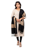 Naureen Women Pashmina Blend Stole with Intricate Floral Embroidery,Warm and Soft, 28x80 inch