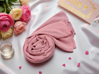 Premium Rhinestone Hijab | Korean Georgette | 70 x 30 Inch | Sparkle Scarf for Women | Soft & Lightweight Fabric (ROSE PINK)