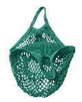 MSK Looms Eco Friendly Light Weight Cotton Net String Bag with Short Handle, Reusable Produce Bag for Fruits and Vegetable - Green