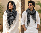 Black & White Viscose Scarf for Men & Women | Soft Lightweight Stole | Breathable Fashion Head Scarf, Neck Scarf, Hijab, Shawl & Travel Wrap | 28 x 72 Inch