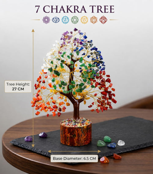 7 Chakra Crystal Tree 500 Beads | Home Office Decor | Spiritual Gift
