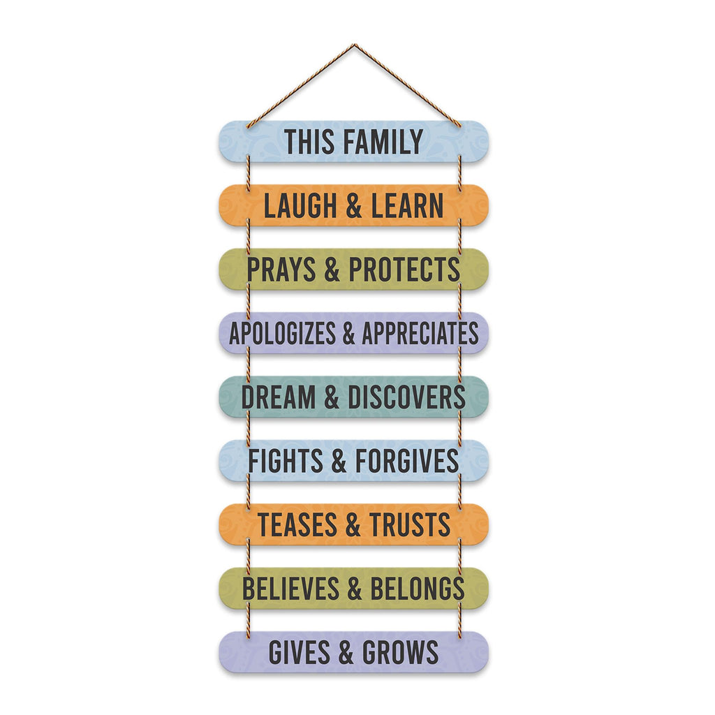 Artvibes Family Quotes Wooden Wall Hanger for Home Decor | Quotes Decor Item | Craft For Everyone | Wall Accents | Gift Items | Wall Illustrations | Artworks Hangings | Mdf Wall Decoration (WH_9323N)