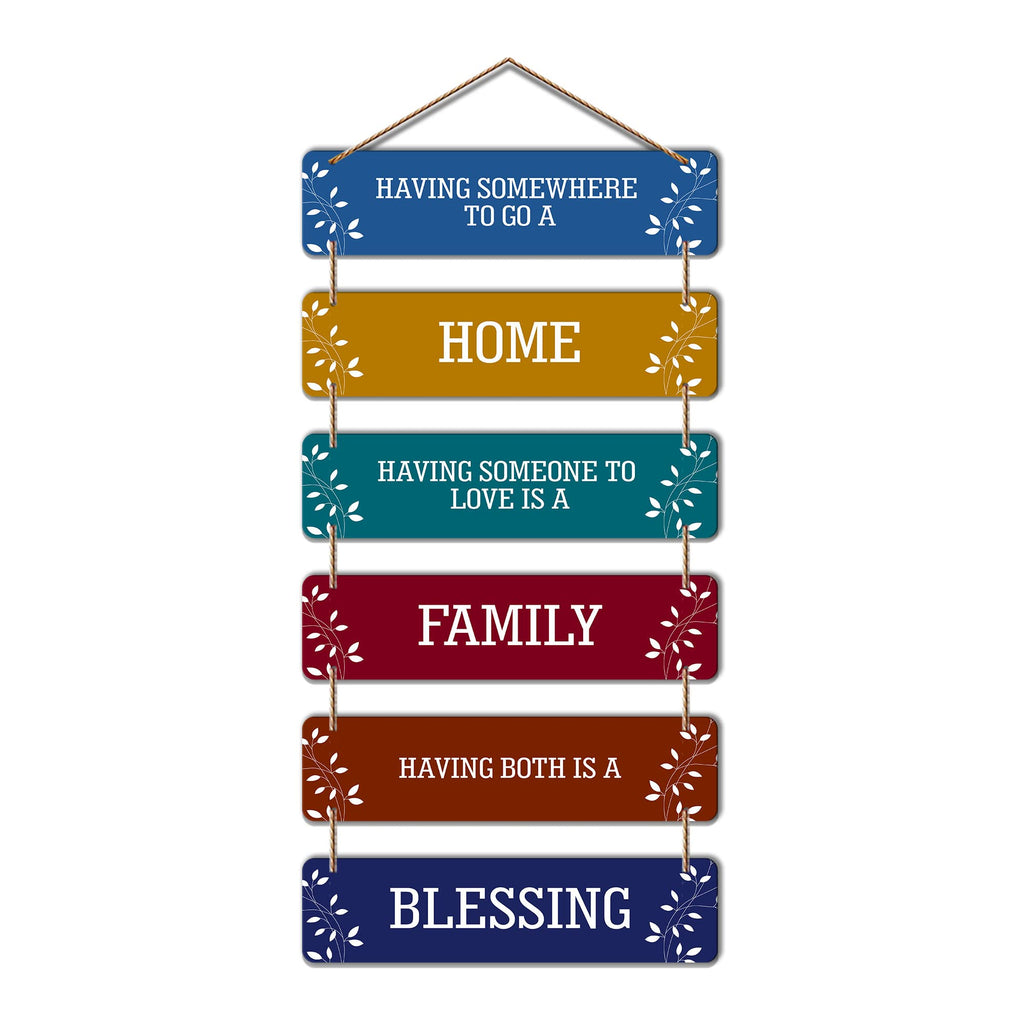 Artvibes Family Quote Decorative Wall Hanging Ornaments Wood Art Decoration item for Living Room | Quotes Decor Item | Wall Accents | Gift Items | Wall Illustrations | Artworks Hangings(WH_3206N)