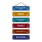 Artvibes Family Quote Decorative Wall Hanging Ornaments Wood Art Decoration item for Living Room | Quotes Decor Item | Wall Accents | Gift Items | Wall Illustrations | Artworks Hangings(WH_3206N)
