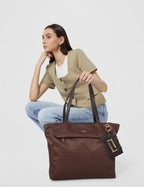 Lavie Luxe Women's Monogram Zumi Large 15 Inch Laptop Tote Handbag | Tote Bag for Work | Ladies Purse | Stylish Shoulder Bag | Gift for Women
