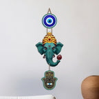 Artvibes Ganpati Bappa Evil Eye Decor Hanging for Home and Office | Nazar Suraksha Wall Art for Entrance Door Living Room Temple | Auspicious Vastu Energy Decorative Housewarming Gift (WH_8561N)