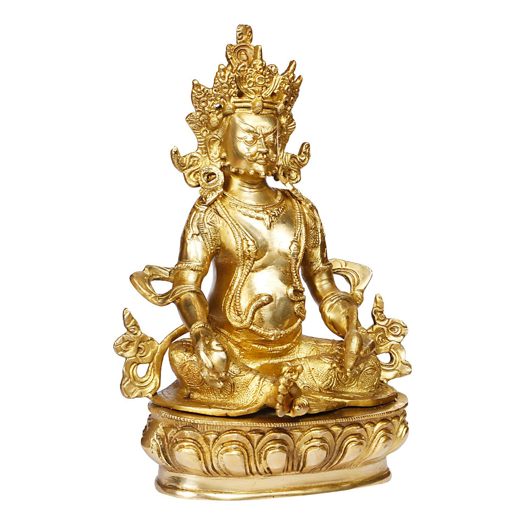 ARTVARKO™ Big Brass Lord of Treasure Wealth Maharaj Kuber Murti Statue for Tijori Locker Money Safe Kubera Idol for Maha Dosh Nivaran Prosperity Home Decor Height 12 Inch