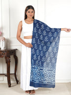 Gutthi Women's Printed Cotton Stoles | Scarf Lightweight & Comfortable for All Seasons, Size (100X180 CM) (Blue)