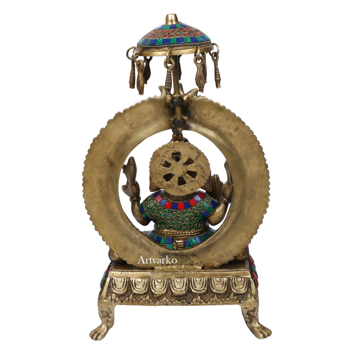 ARTVARKO Big Brass Ganesha Idol Lord Ganesh Statue Puja Home Entrance Decor Gift 17 Inch Height
