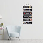 Artvibes Family Makes This House Happy Decorative Wall Art MDF Wooden Wall Hanger for Living Room | Wall Art For Hall | Family Quotes Wall Hanging | Wall Poster | Art Print (WH_3277N) | Gift Items