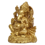 ARTVARKO Brass Ganesha Sitting on kirtimukha for Blessing, Happiness, Health and Wealth at Home and Office