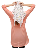 7 season's Girls Cotton Short Scarf Cum Mask Scarves Usable For Vehicle Driver Multi Colour Printed Design (White- S Flower)