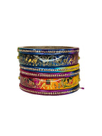 NY Lifestyles Lac Bangle Set for Women (Set of 6) | Elephant Print Glossy Finish Bangles | Traditional Rajasthani Cultural Design | Handmade Ethnic Jewelry for Festivals, Weddings & Daily Use (Multi, Size 2.8)
