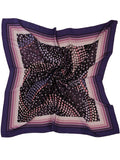 leeza store Women's Silk Scarf For Women, Black & Purple Polka Dot Gradient, Digital Printed, 40X40, Lightweight & Stylish